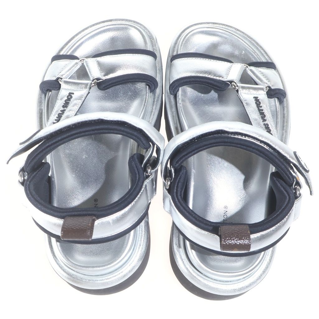 Louis Vuitton Pool Pillow Line Platform Sandals LV Circle Logo Velcro Strap — view 4