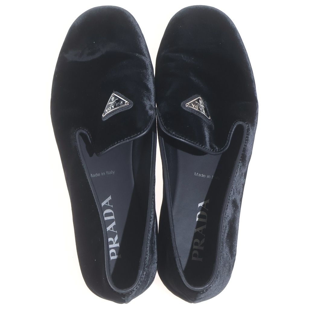 Prada Triangle Logo Suede Loafers Slip on 8 — view 4