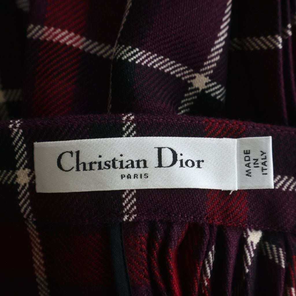 Dior Pleated Skirt Red Purple 34 — view 7