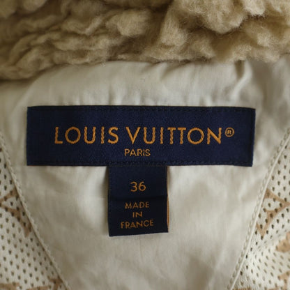 Louis Vuitton Monogram Fuzzy Wool Fleece Jacket 36 Beige — view 6