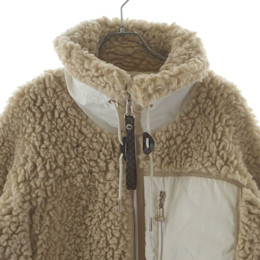 Louis Vuitton Monogram Fuzzy Wool Fleece Jacket 36 Beige — view 3