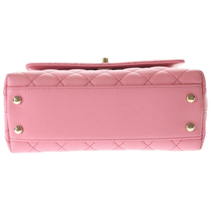 Chanel Quilted Coco Handle 24 2-Way Shoulder Bag Chain Pink Caviar Leather Gold — view 4