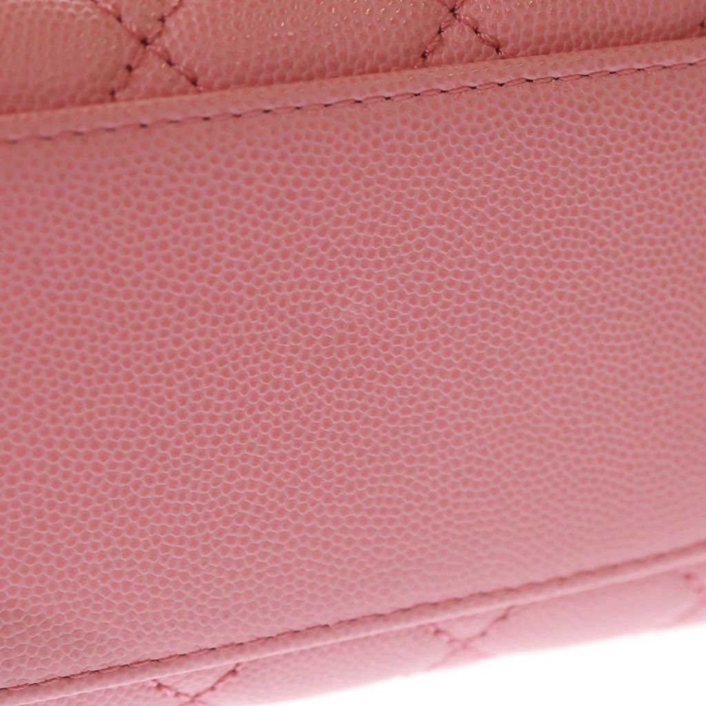 Chanel Quilted Coco Handle 24 2-Way Shoulder Bag Chain Pink Caviar Leather Gold — view 6