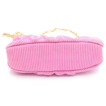 Fendi Peekaboo Click Chain Mini Shoulder Bag Pink Suede Gold — view 4