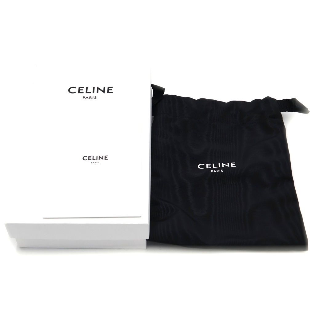 Celine Triomphe Leather Gold Phone Pouch Mobile Shoulder Bag Brown — view 8