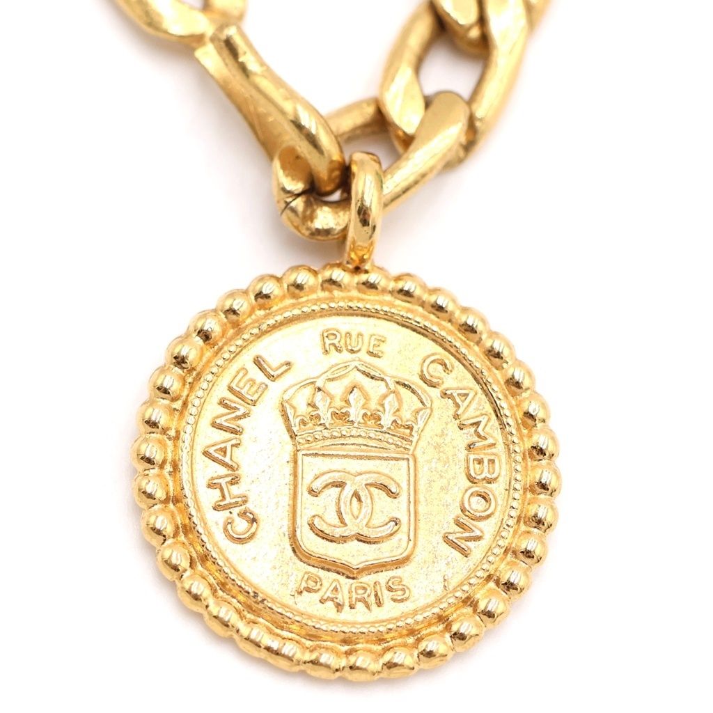 Chanel Cambon CC Logo Medal Chain Belt Gold Plated — view 4