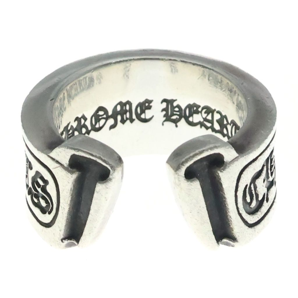 Chrome Hearts LG Scroll Label Large Ring Silver — view 2