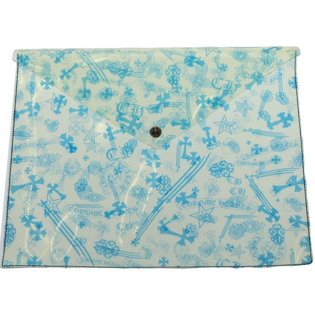 Chrome Hearts Clear Vinyl Pouch CH Print File Blue