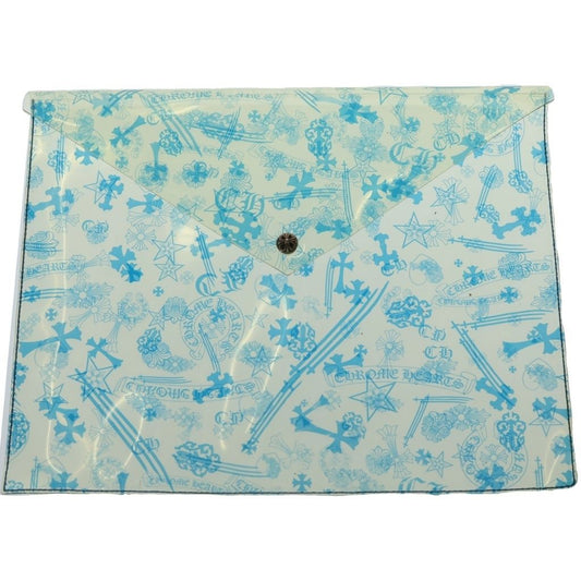 Chrome Hearts Clear Vinyl Pouch CH Print File Blue