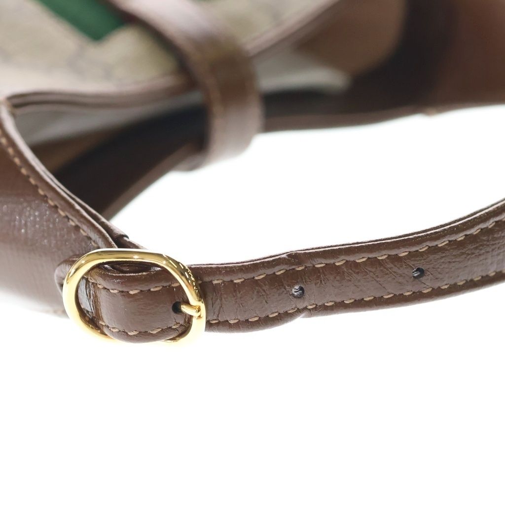 Gucci GG Supreme Jackie Shoulder Bag Beige Leather Gold — view 7