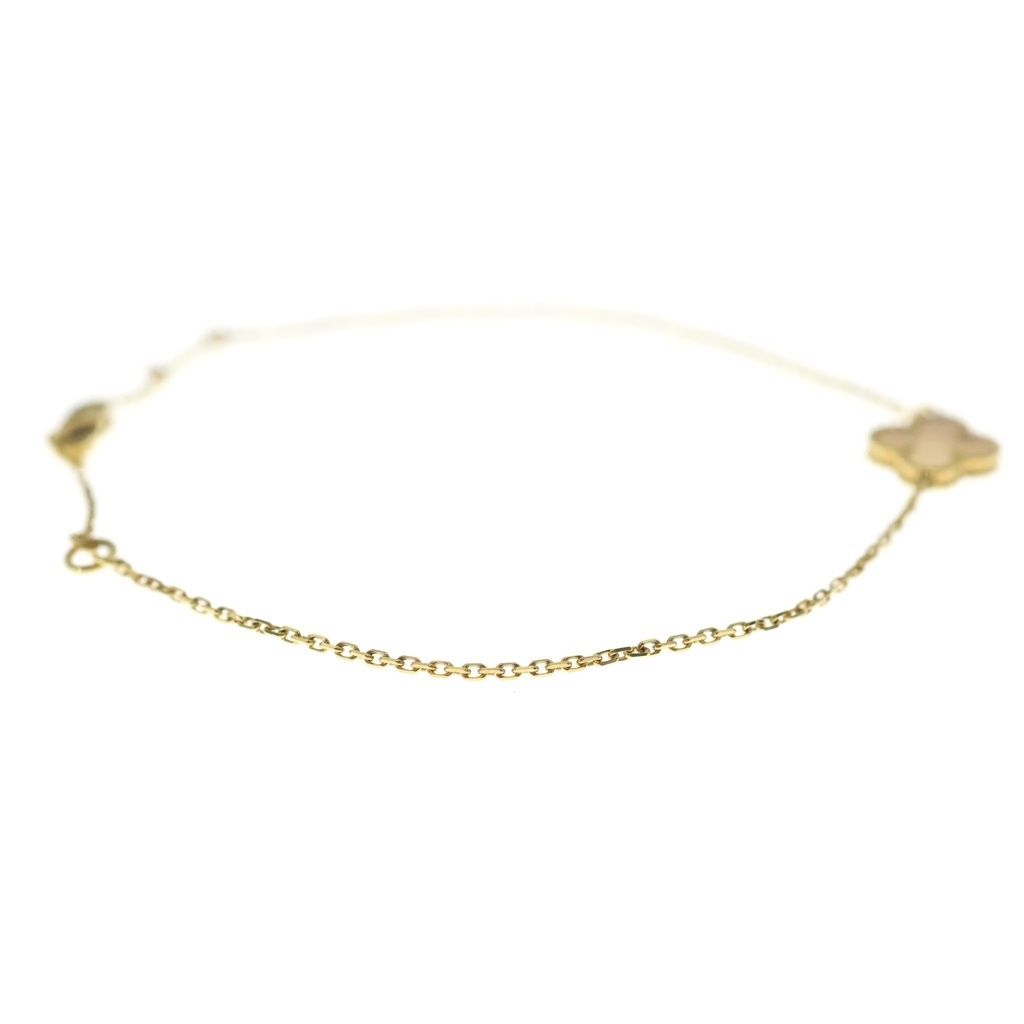 Van Cleef & Arpels Sweet Alhambra Papillon Mother of Pearl Bracelet 18K Yellow Gold — view 3