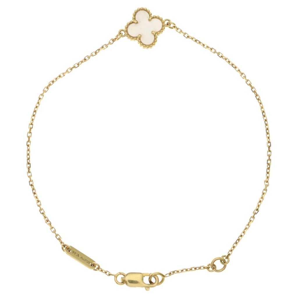 Van Cleef & Arpels Sweet Alhambra Papillon Mother of Pearl Bracelet 18K Yellow Gold — view 2