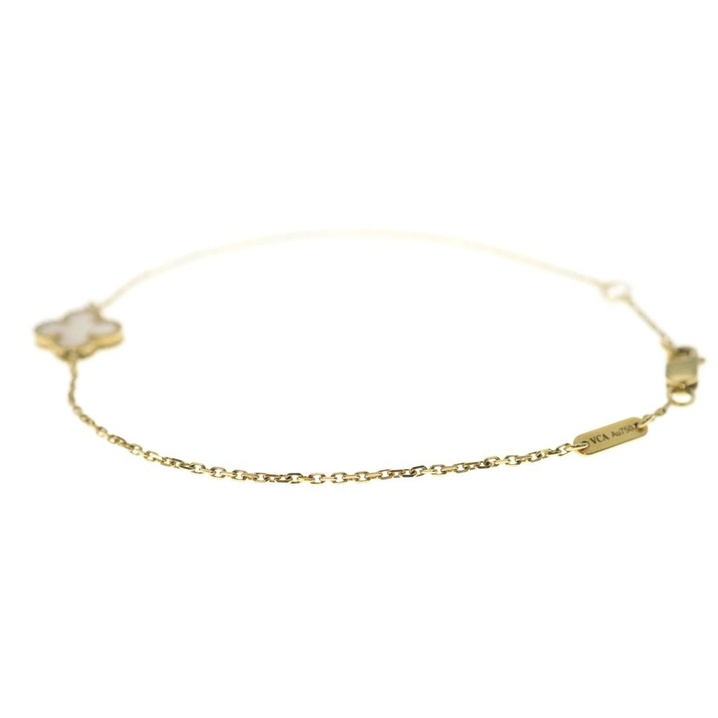 Van Cleef & Arpels Sweet Alhambra Papillon Mother of Pearl Bracelet 18K Yellow Gold — view 4