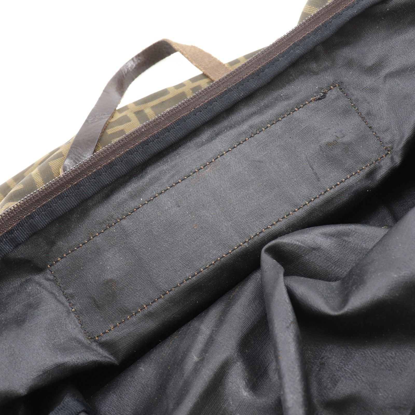 Fendi Zucca Folding Nylon Canvas Brown Boston Bag — view 8