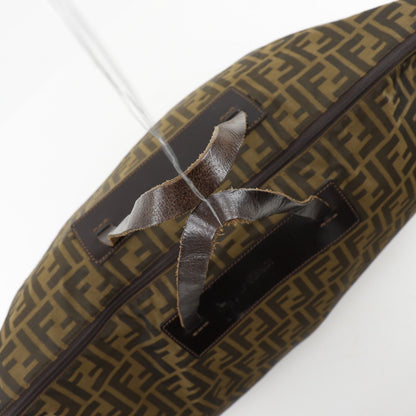 Fendi Zucca Folding Nylon Canvas Brown Boston Bag — view 5