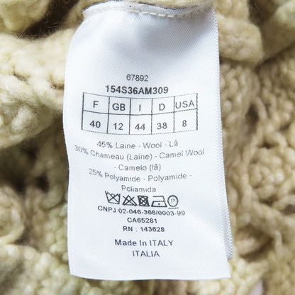 Dior Wool Camel Short Sleeve Crochet Knit Sweater 40 Ivory — view 7