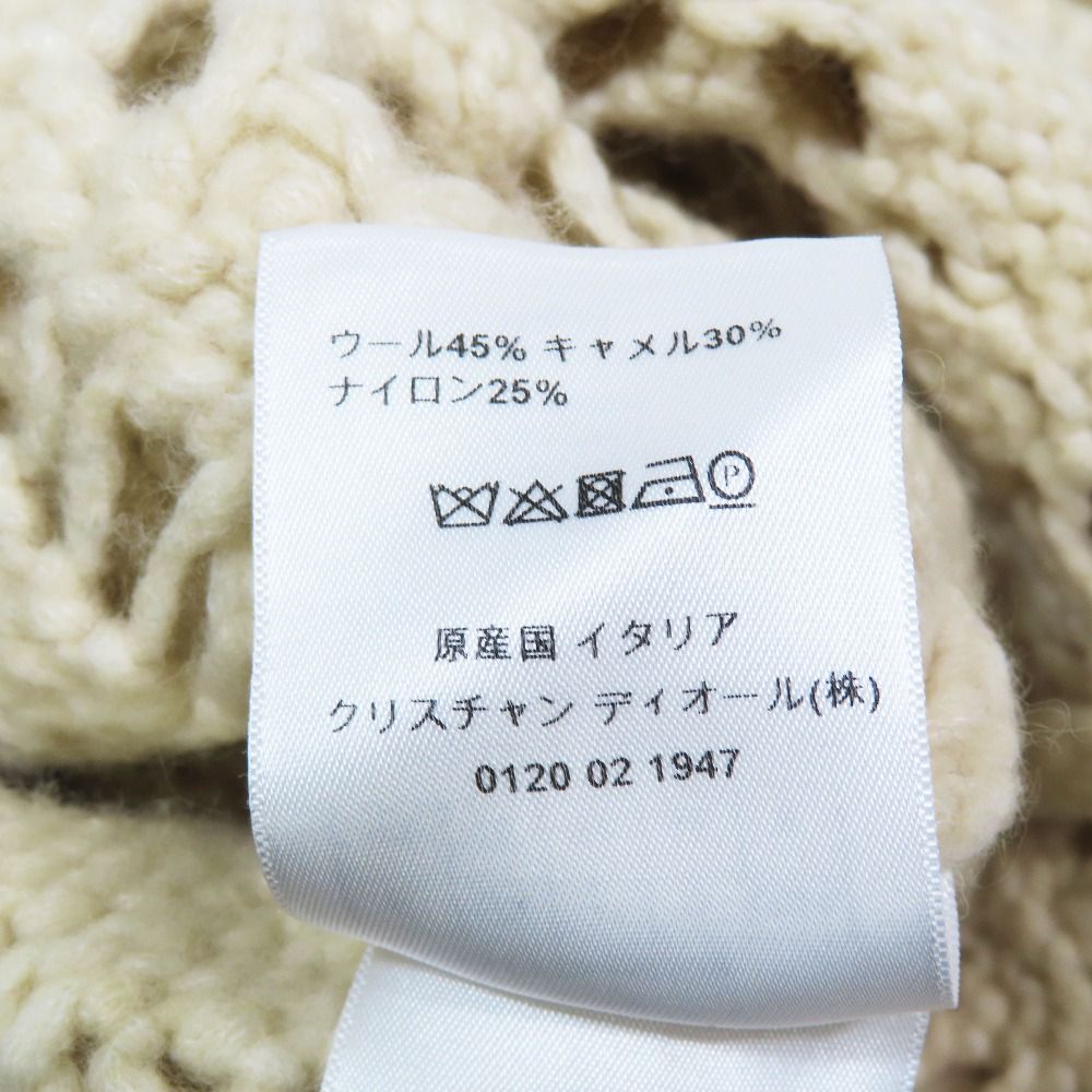 Dior Wool Camel Short Sleeve Crochet Knit Sweater 40 Ivory — view 8