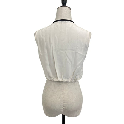 Miu Miu Cropped Sheer Ribbon Blouse 38 Ivory — view 2