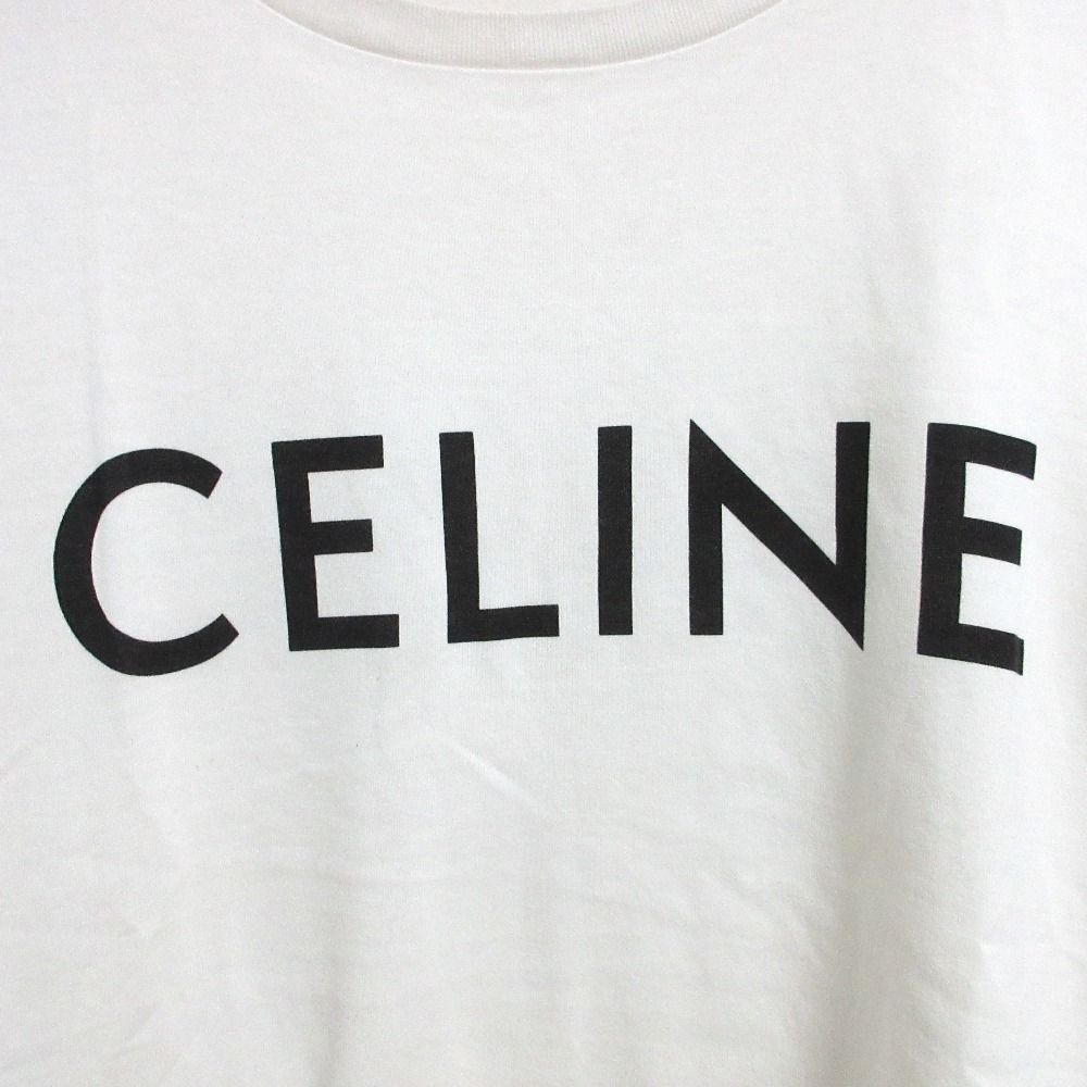 Celine Logo Print Crew Neck T-Shirt XS White — view 4