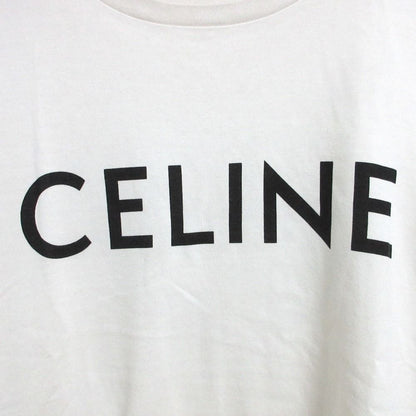 Celine Logo Print Crew Neck T-Shirt XS White — view 4