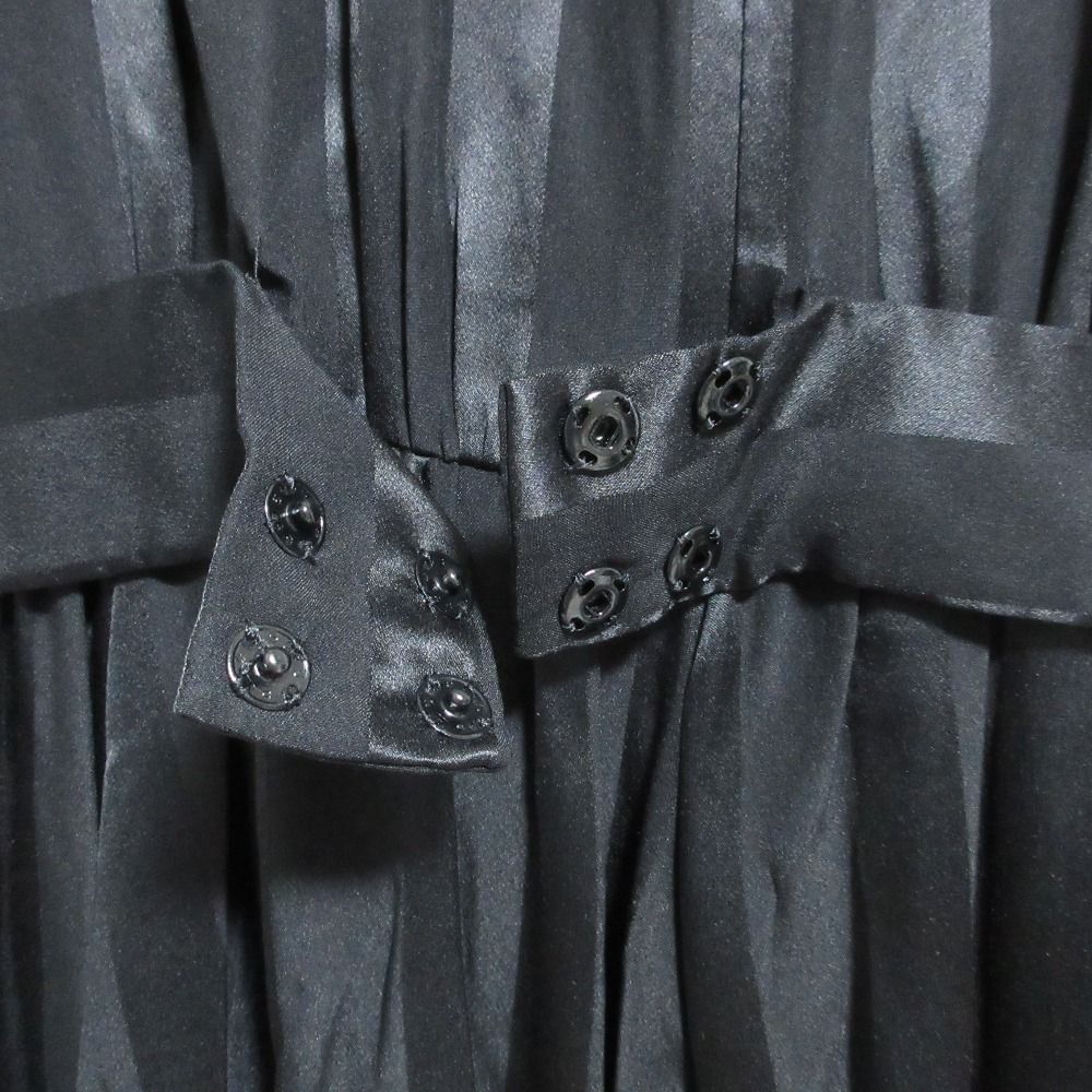 Dolce & Gabbana Crown Button Stripe Bowtie Silk Shirt Dress CD 36 Black — view 5