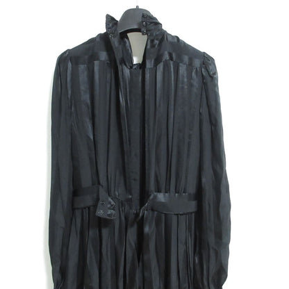 Dolce & Gabbana Crown Button Stripe Bowtie Silk Shirt Dress CD 36 Black — view 4