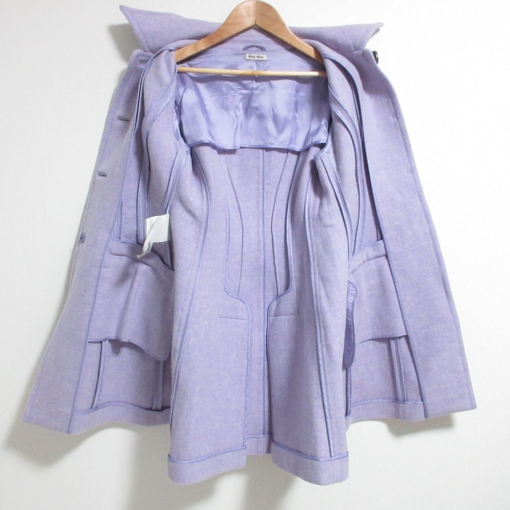 Miu Miu Wool Princess Coat 38 Purple — view 4