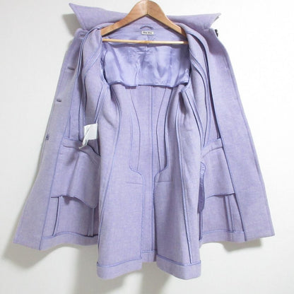 Miu Miu Wool Princess Coat 38 Purple — view 4