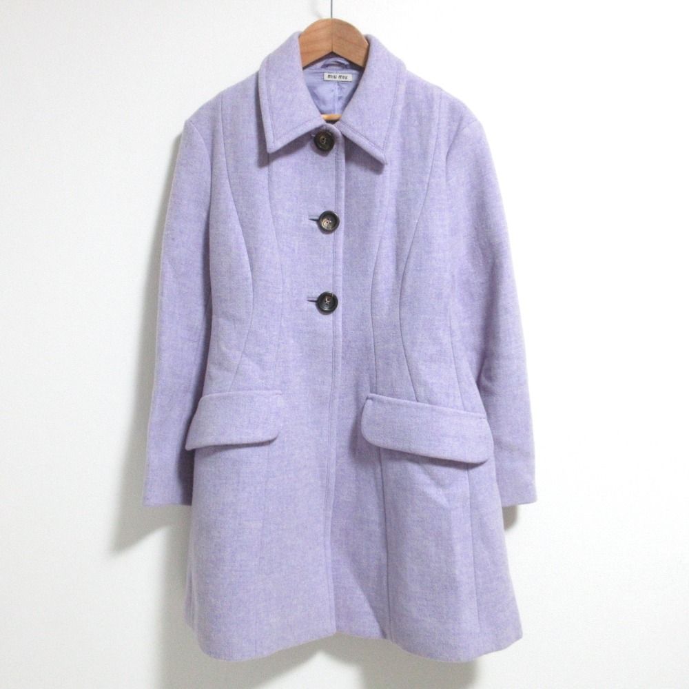 Miu Miu Wool Princess Coat 38 Purple