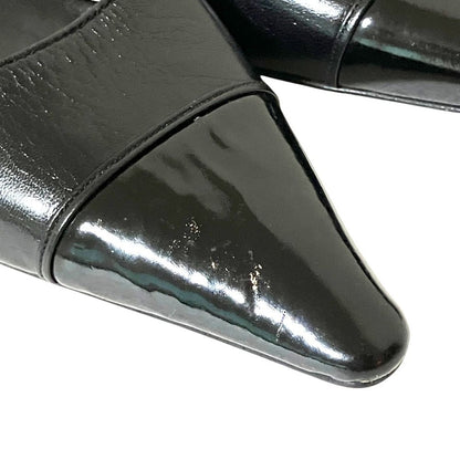 Chanel Vintage Slingback Pointed Toe Pumps Black Heel 36.5 — view 5