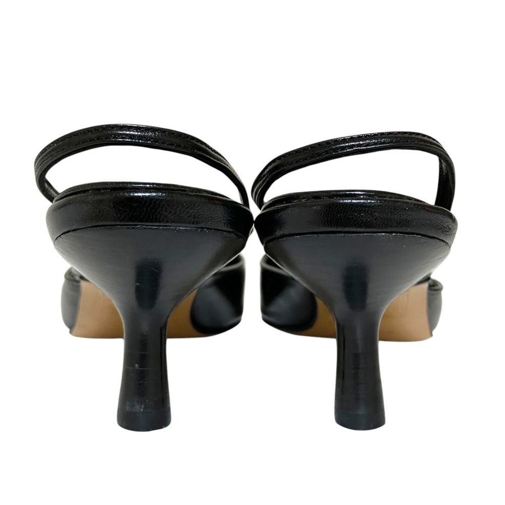 Chanel Vintage Slingback Pointed Toe Pumps Black Heel 36.5 — view 3