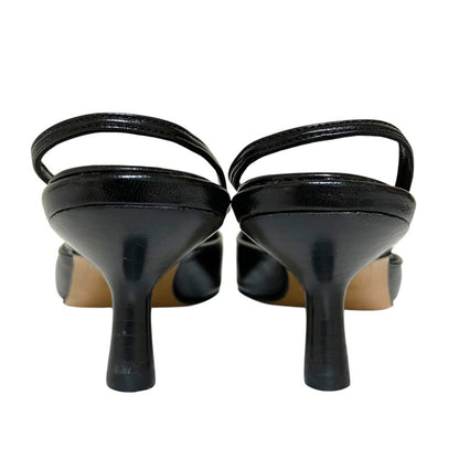 Chanel Vintage Slingback Pointed Toe Pumps Black Heel 36.5 — view 3