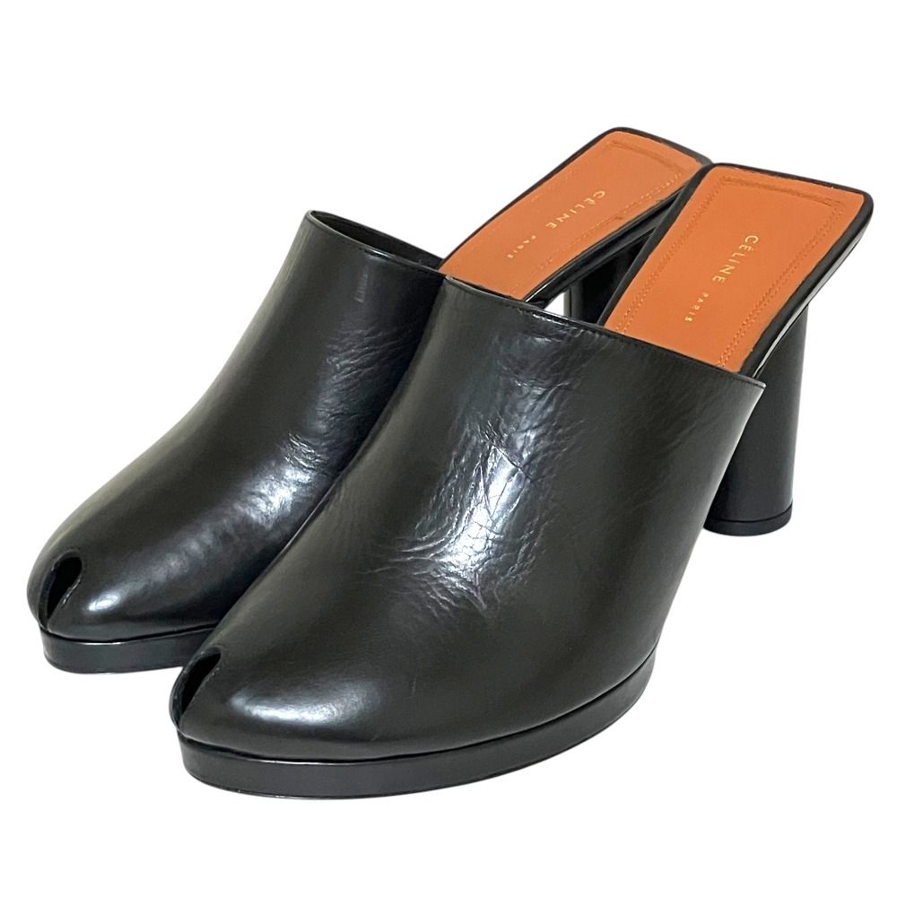 Celine Phoebe Philo Era Open Toe Sabot Sandals Black 38