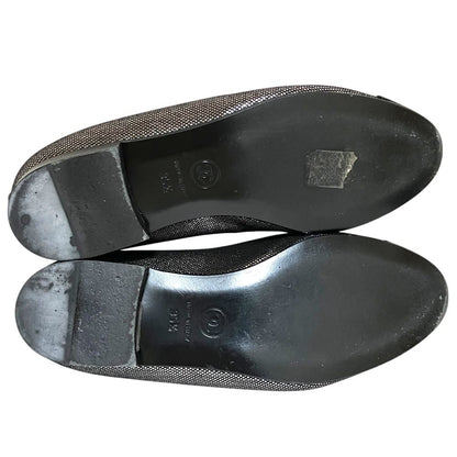 Chanel CC Logo Rhinestone Ballet Shoes Flat Pumps Silver 35.5 — view 7