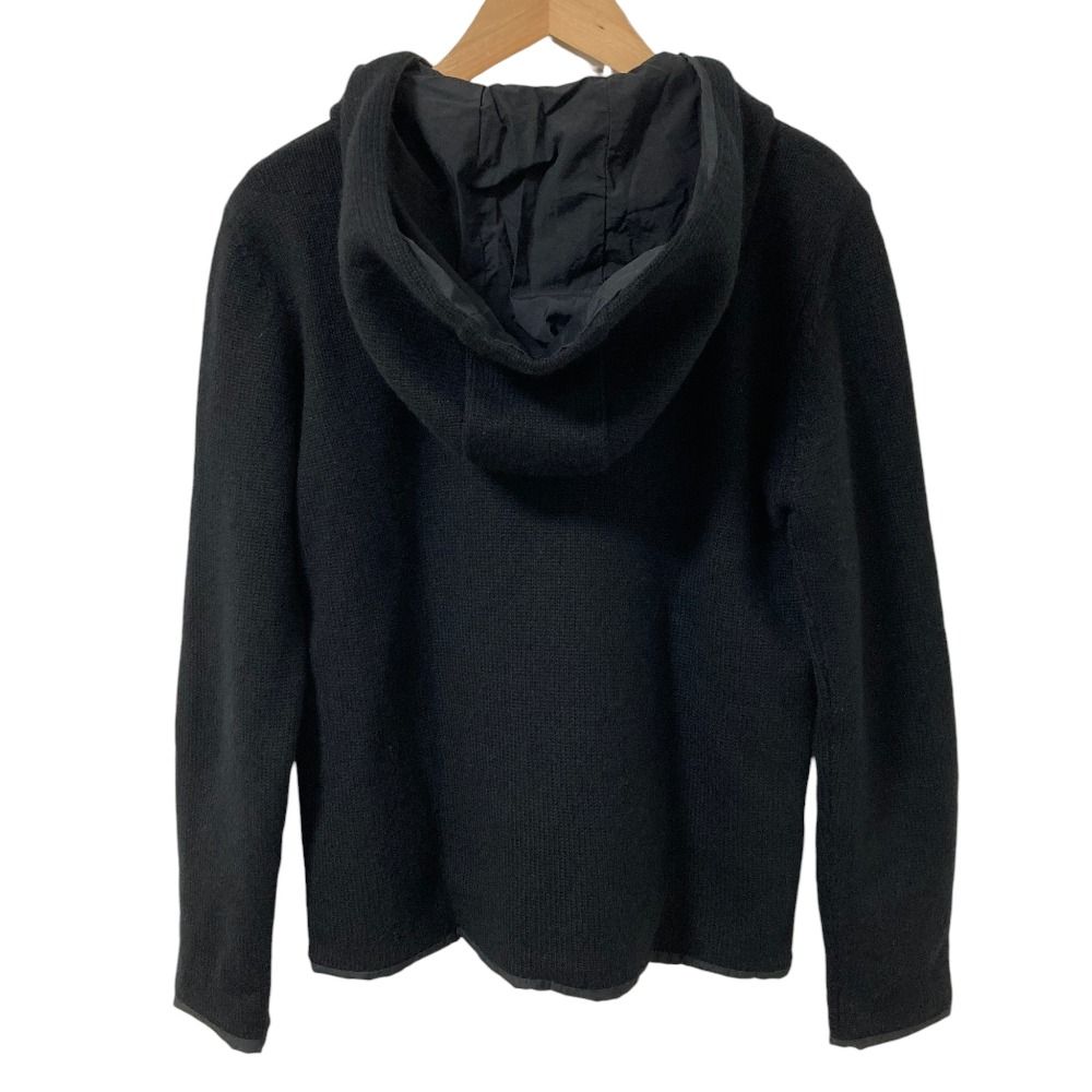 Prada Vintage Front Pocket Cashmere Knit Half Zip Pullover Hoodie 40 Black — view 2