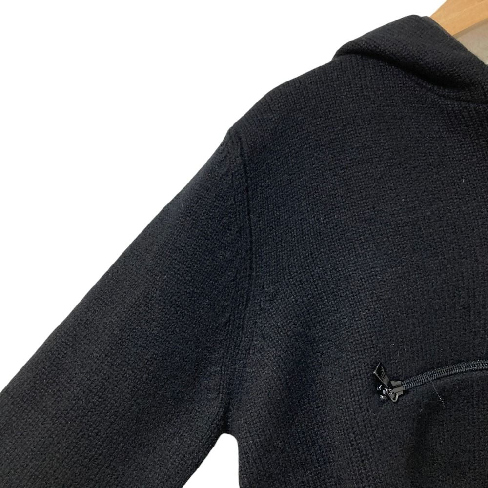 Prada Vintage Front Pocket Cashmere Knit Half Zip Pullover Hoodie 40 Black — view 5