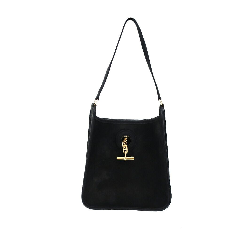 Hermes Heaven Vespa Dobris TPM Black Gold Manufactured Around Suede Handbag