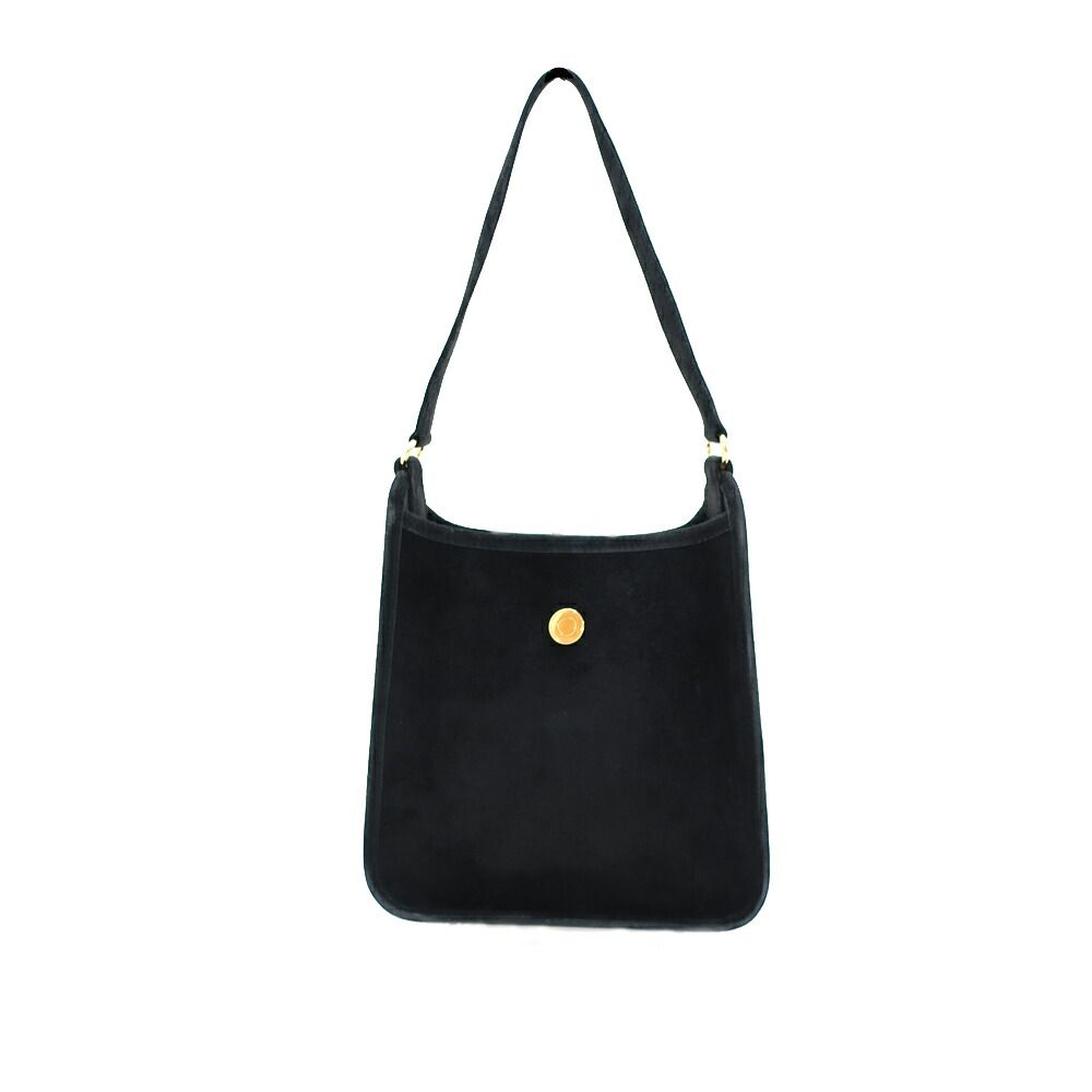 Hermes Heaven Vespa Dobris TPM Black Gold Manufactured Around Suede Handbag — view 2