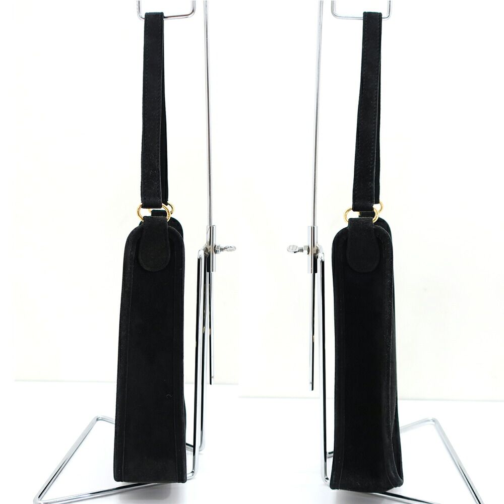 Hermes Heaven Vespa Dobris TPM Black Gold Manufactured Around Suede Handbag — view 3