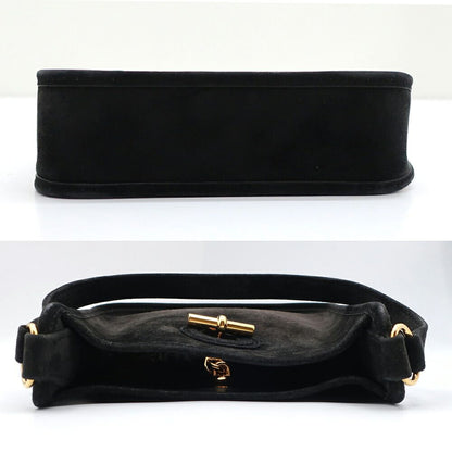 Hermes Heaven Vespa Dobris TPM Black Gold Manufactured Around Suede Handbag — view 4