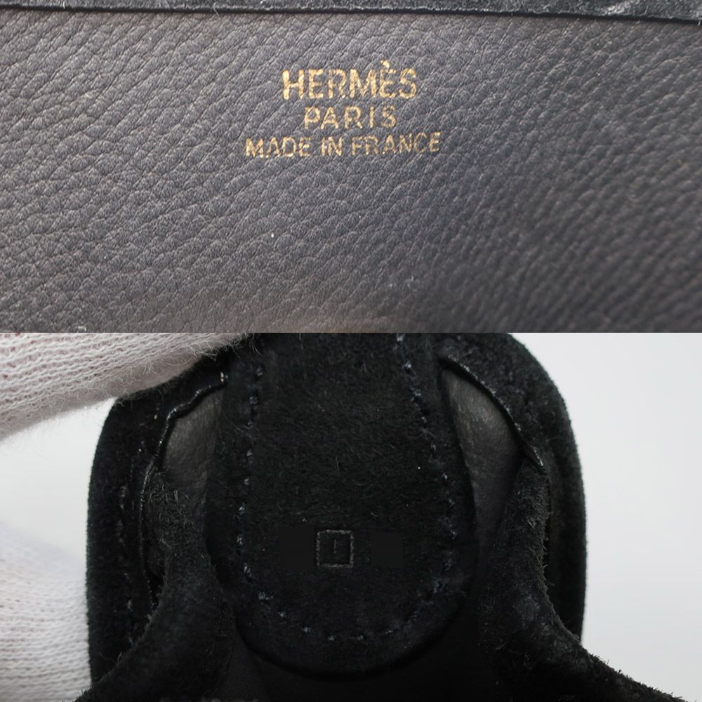 Hermes Heaven Vespa Dobris TPM Black Gold Manufactured Around Suede Handbag — view 6