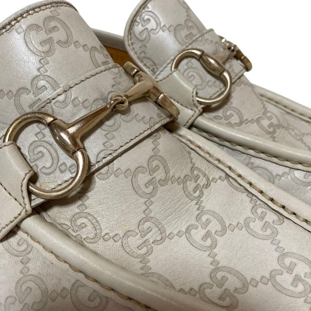 Gucci GG Guccissima Leather Horsebit Loafers Shoes White 40.5 — view 7