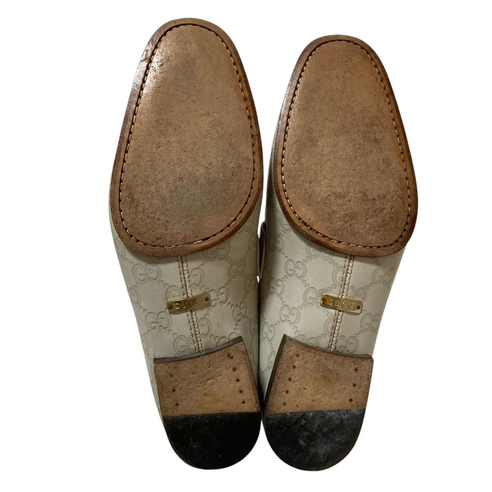Gucci GG Guccissima Leather Horsebit Loafers Shoes White 40.5 — view 5