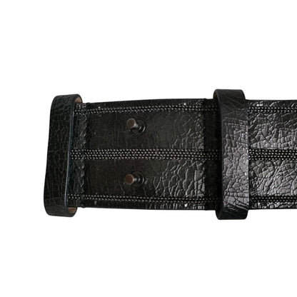 Brunello Cucinelli Monile Leather Belt Black — view 7