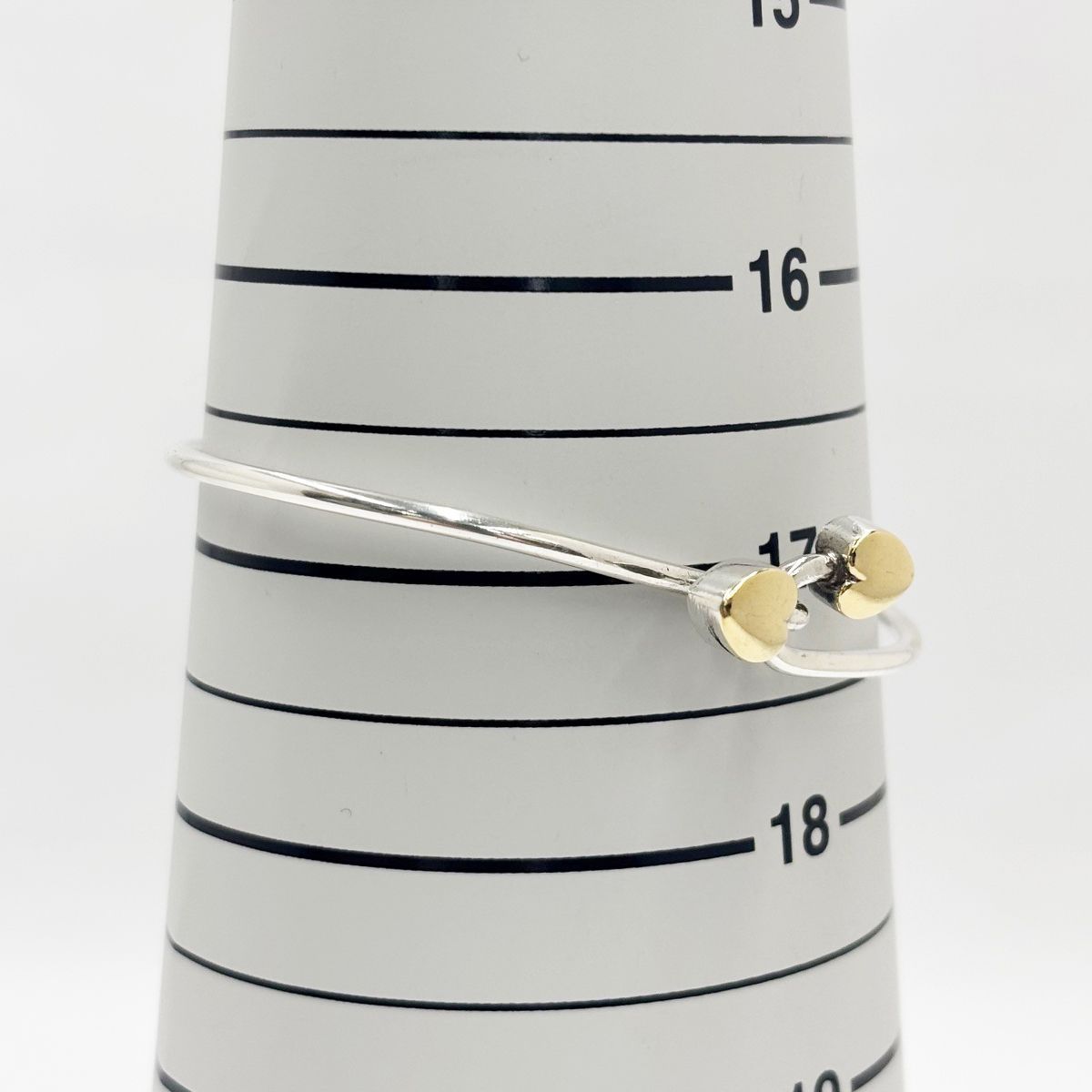 Tiffany & Co Bangle Bracelet Double Heart Hook Silver Gold 925 Sterling YG — view 7