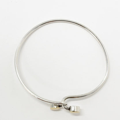 Tiffany & Co Bangle Bracelet Double Heart Hook Silver Gold 925 Sterling YG — view 4