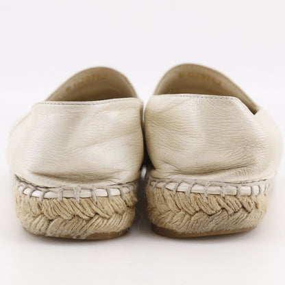 Chanel Espadrilles CC Logo B Lambskin White Slip Ons Slippers — view 3