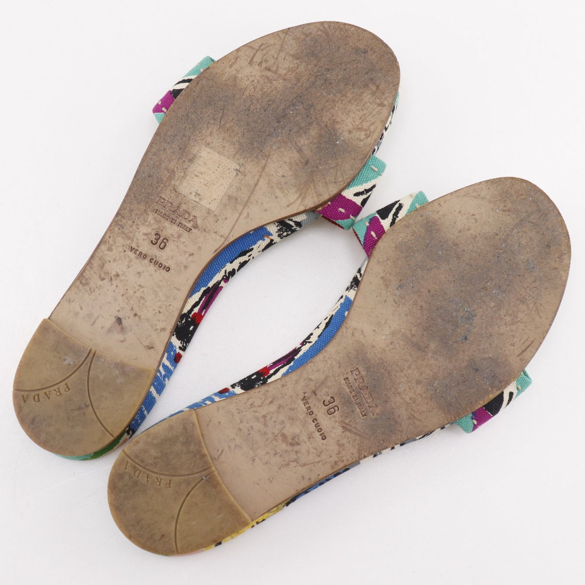 Prada Canvas Multicolor Sandals — view 5