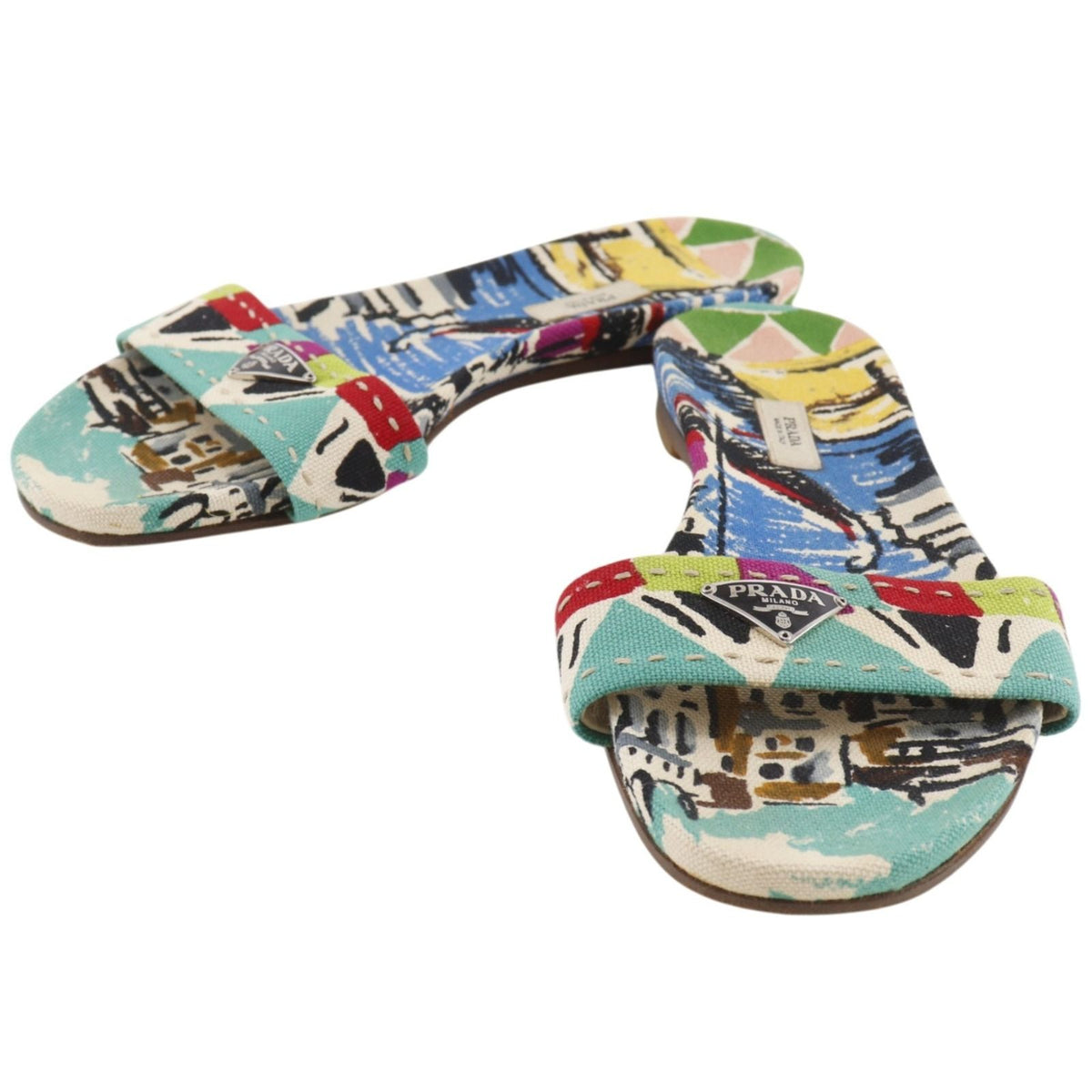 Prada Canvas Multicolor Sandals