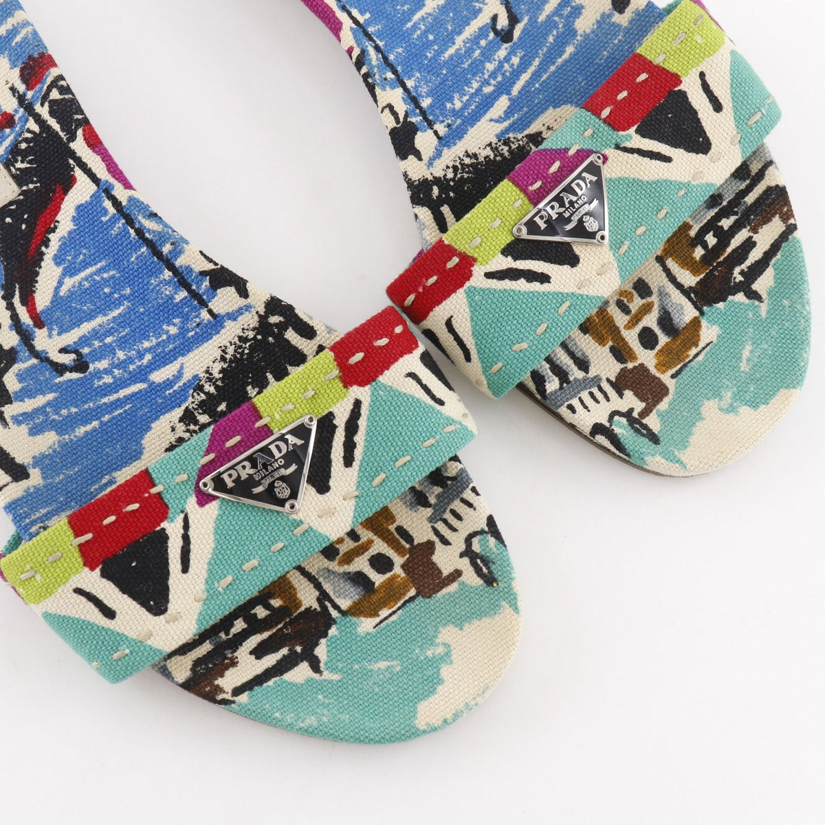 Prada Canvas Multicolor Sandals — view 4